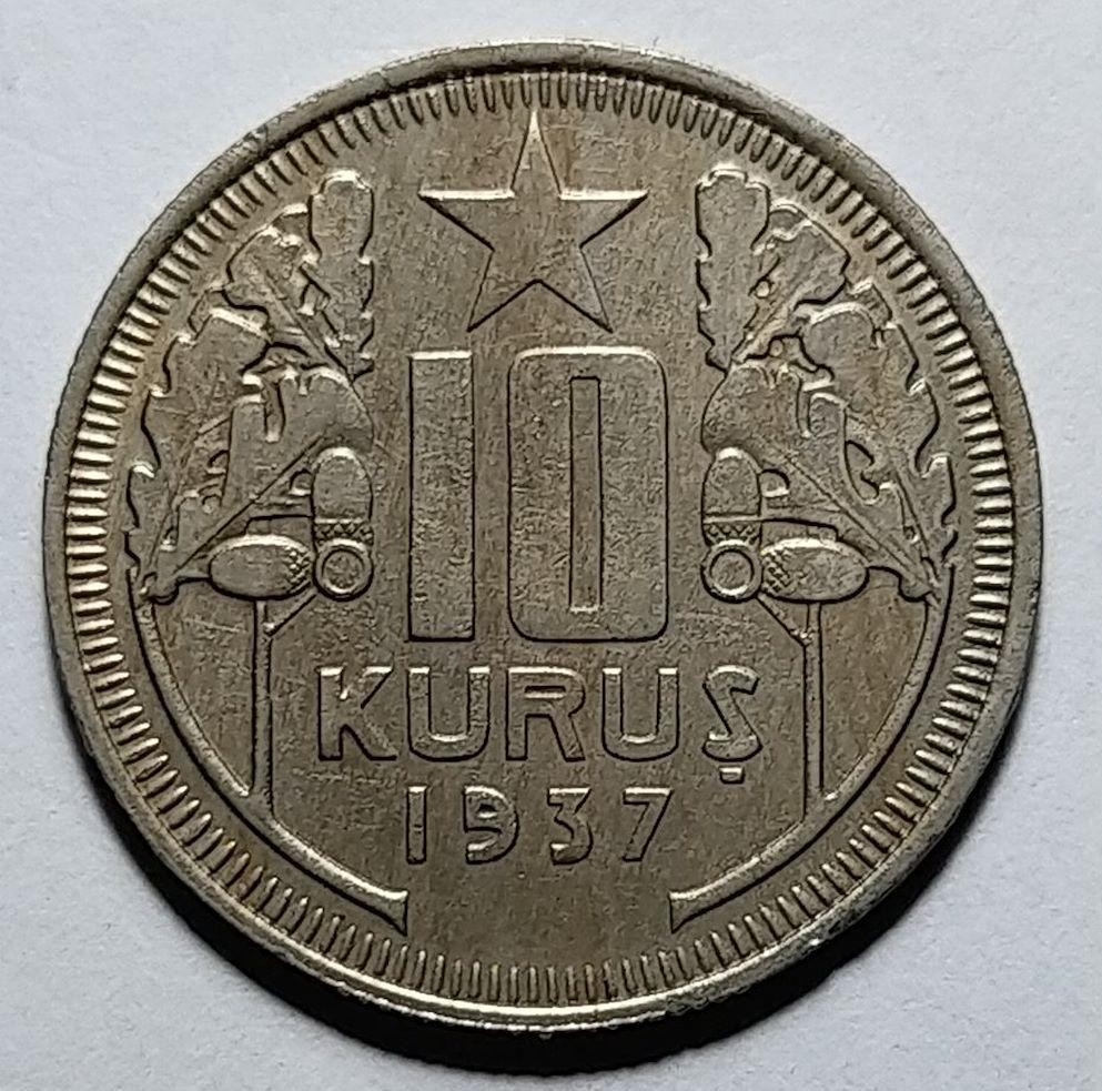 10 kurus 1937 Obverse
