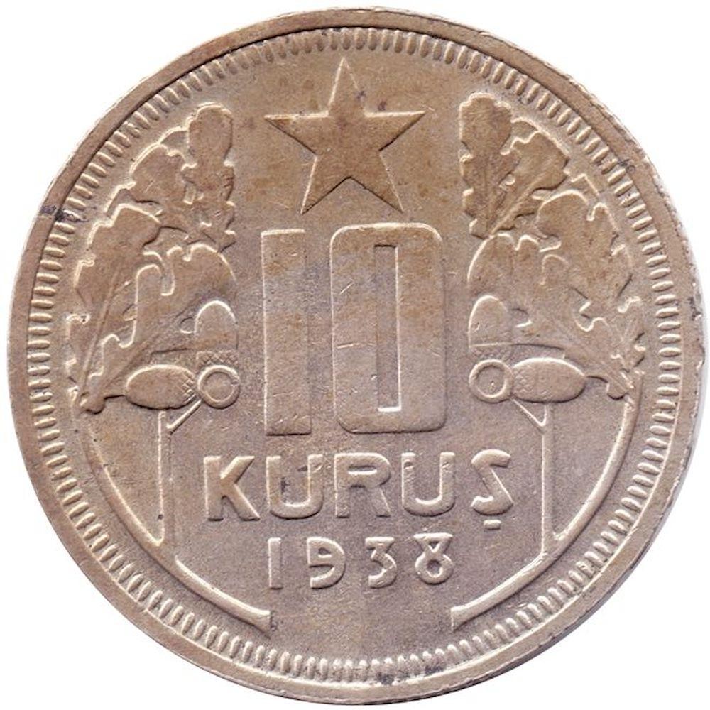 10 kurus 1938 Obverse