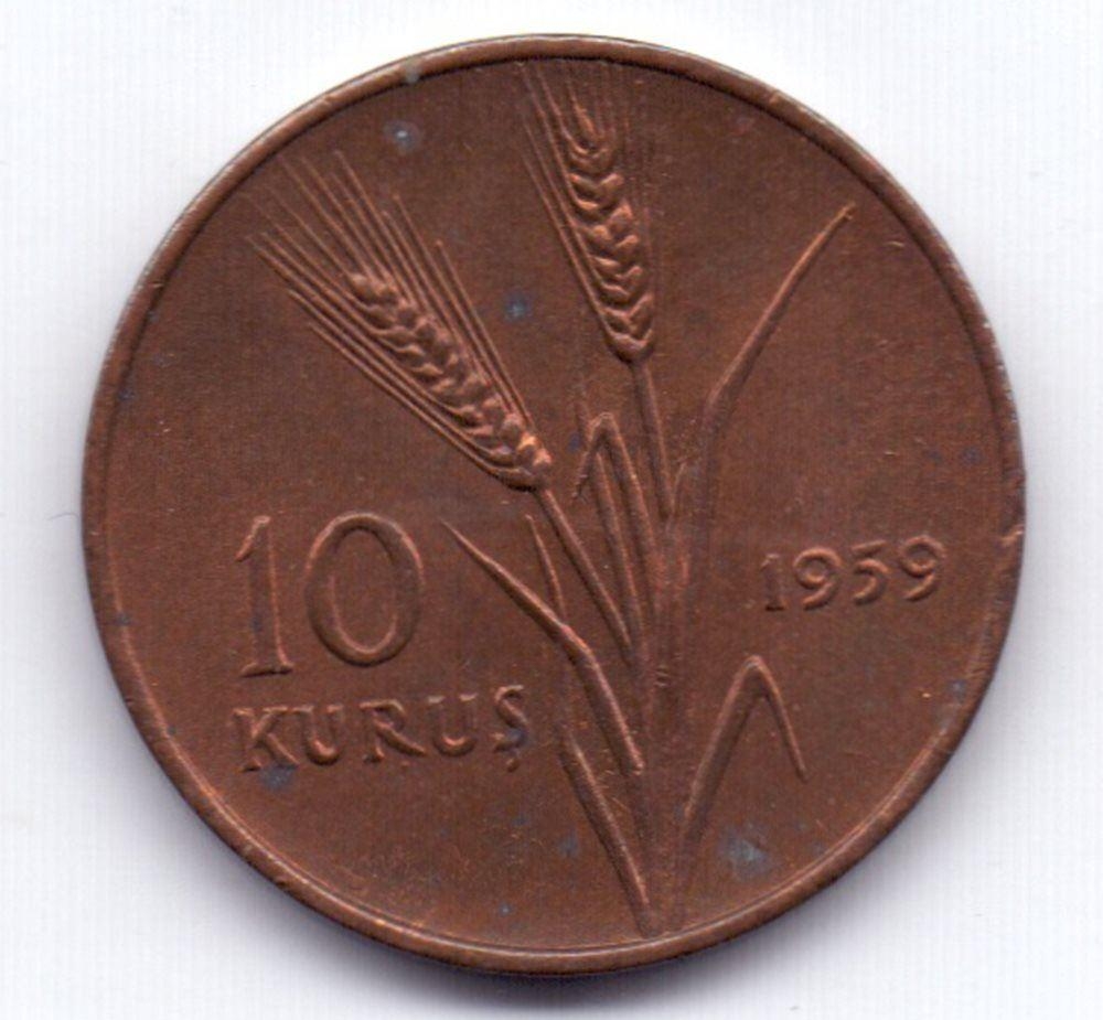 10 kurus 1959 Reverse