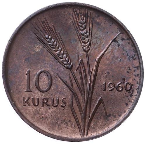 10 kurus 1960 Obverse