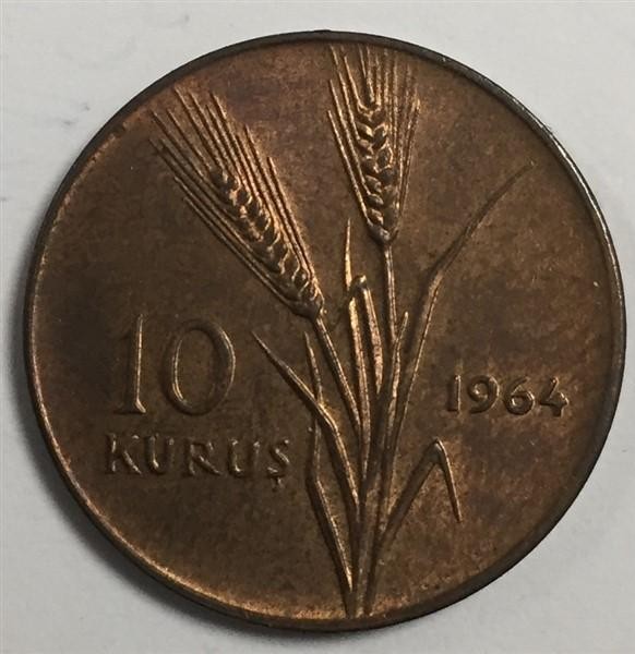 10 kurus 1964 Obverse