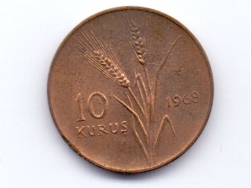 10 kurus 1968 Reverse