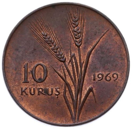 10 kurus 1969 Obverse