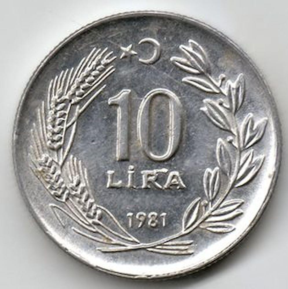 10 Lira 1981 Obverse