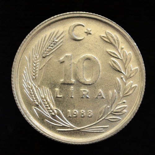 10 Lira 1988 Reverse
