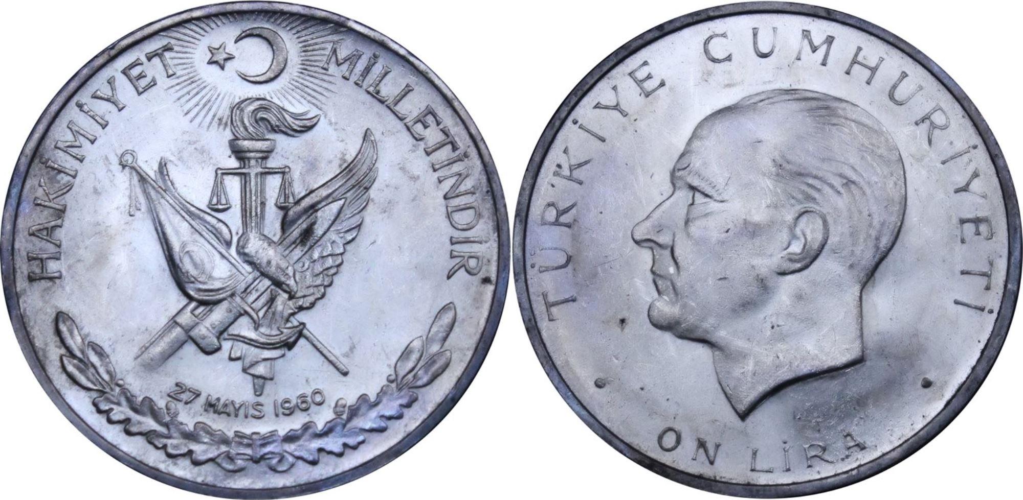 10 Lira - May 27: Sovereignty of the Nation 1960