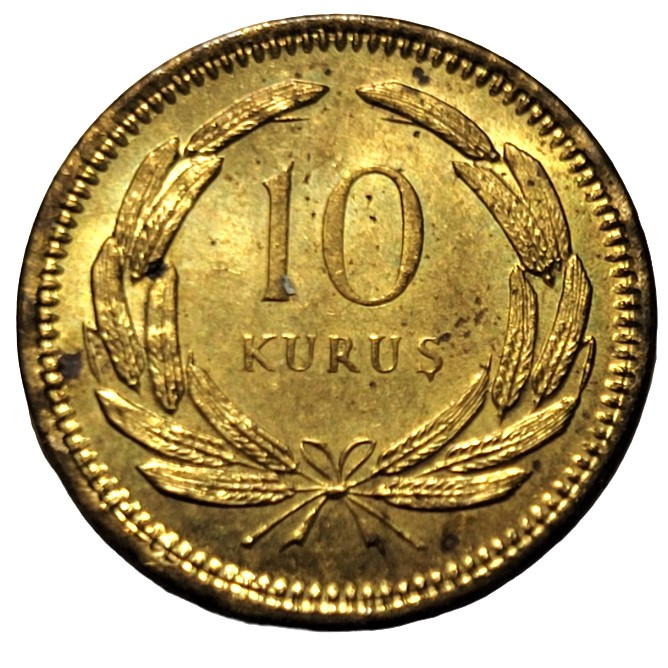 10 kurus 1955 Obverse