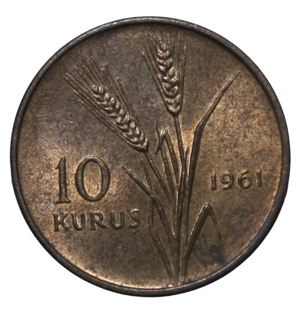 10 kurus 1961 Obverse
