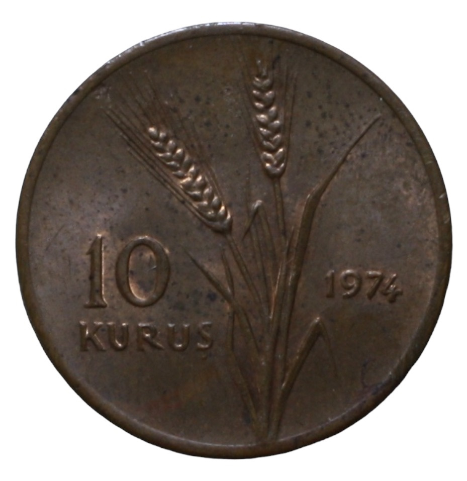 10 kurus 1974 Obverse