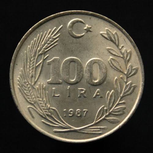 100 Lira 1987 Reverse