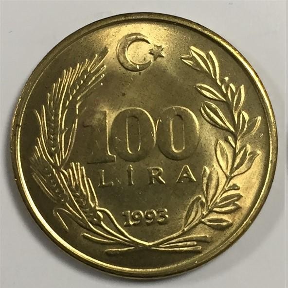 100 Lira 1993 Obverse