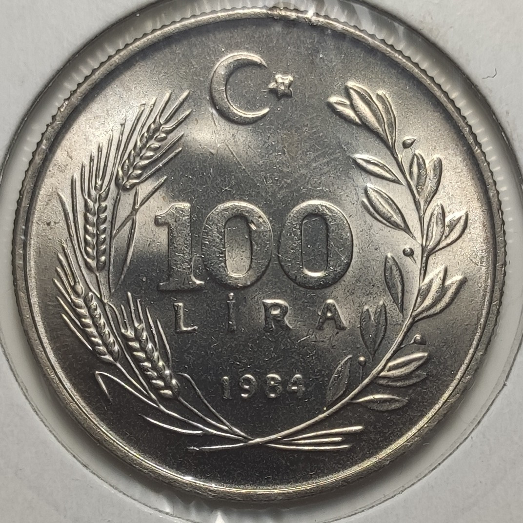 100 Lira 1984 Reverse