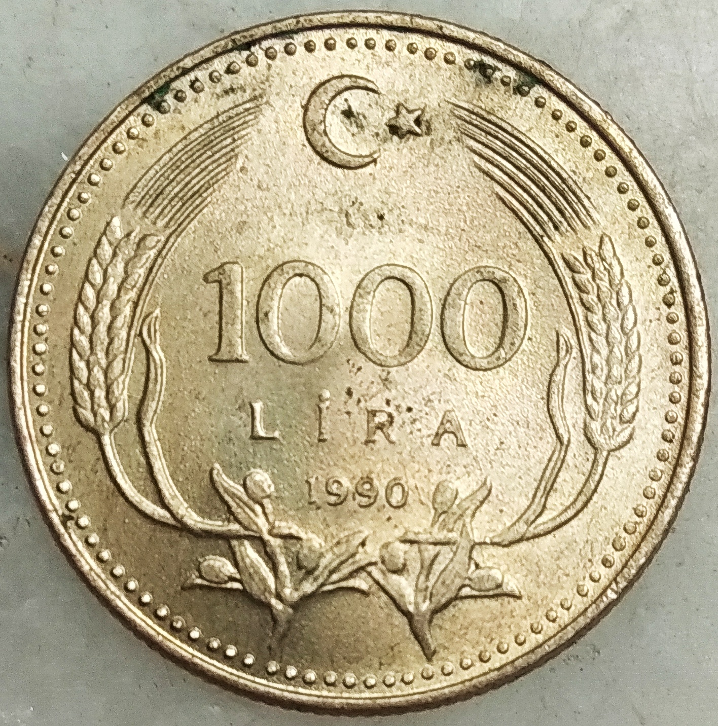 1000 Lira 1990 Obverse
