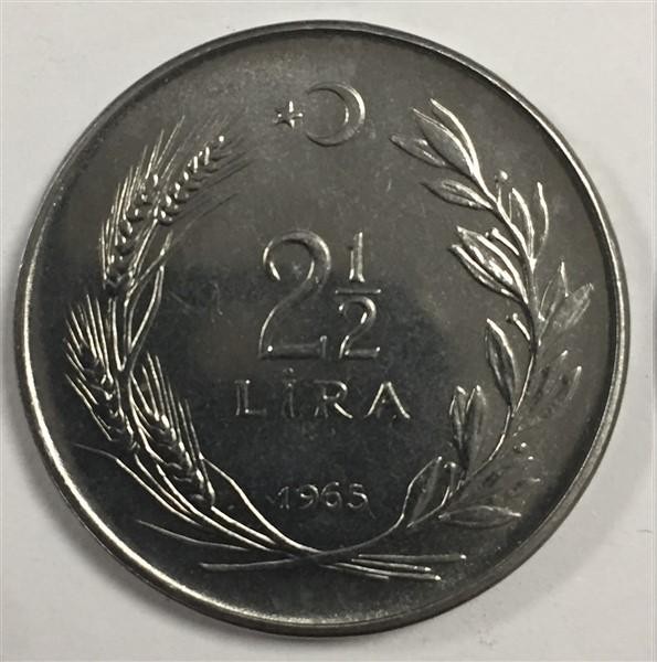 2 1/2 Lira 1965 Obverse