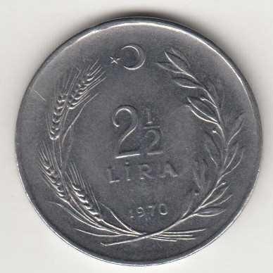 2 1/2 Lira 1970 Obverse
