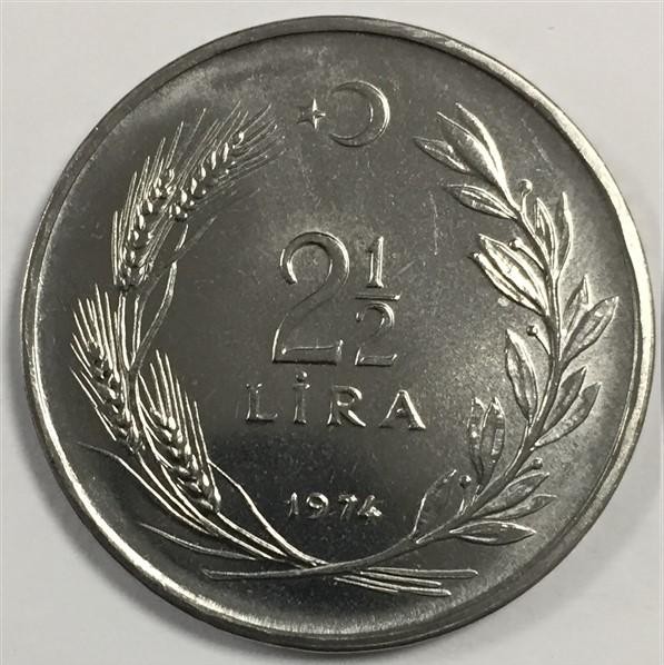 2 1/2 Lira 1974 Obverse