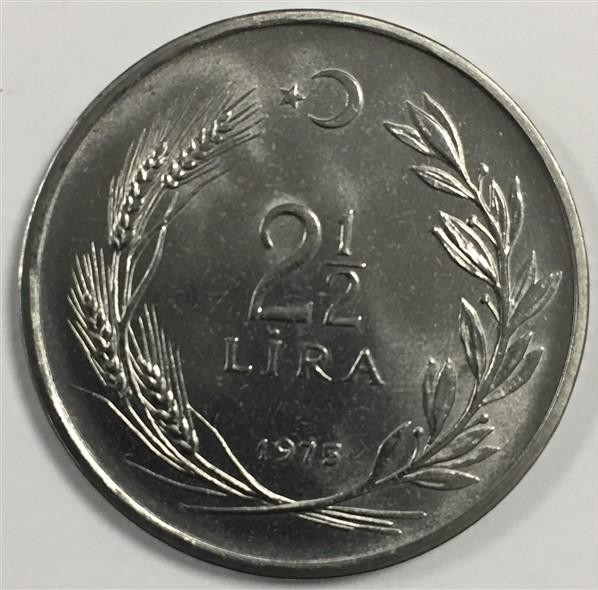 2 1/2 Lira 1975 Obverse