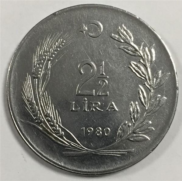 2 1/2 Lira 1980 Obverse