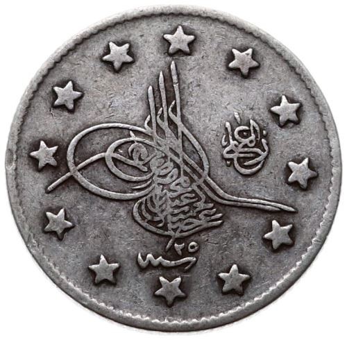 2 kurus 1293/25 Obverse