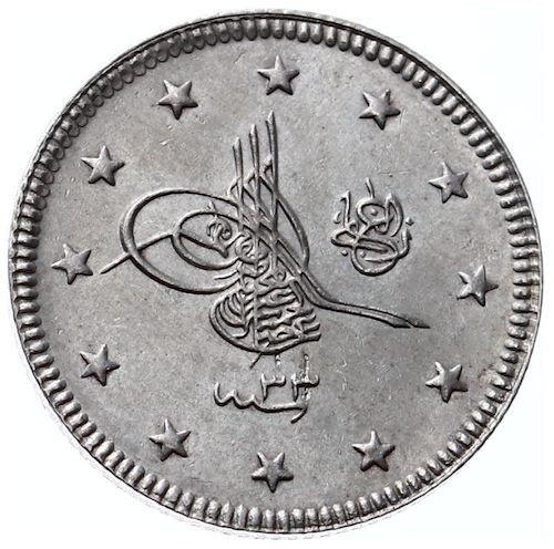 2 kurus 1293/33 Obverse