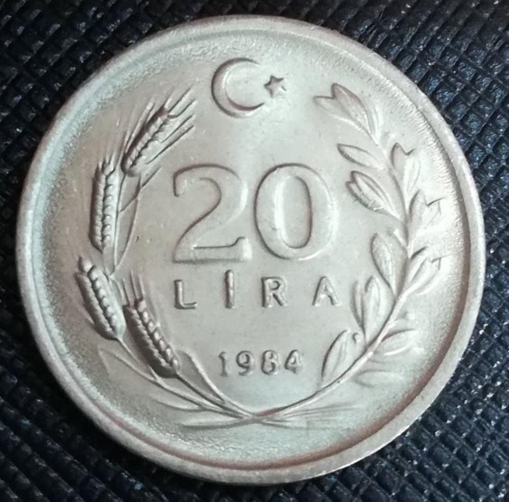 20 Lira 1984 Reverse