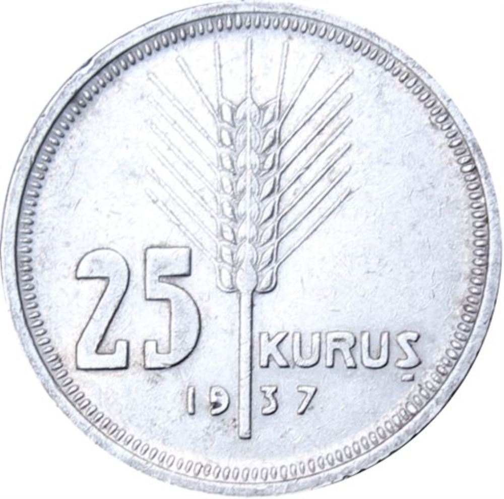 25 kurus 1937 Reverse
