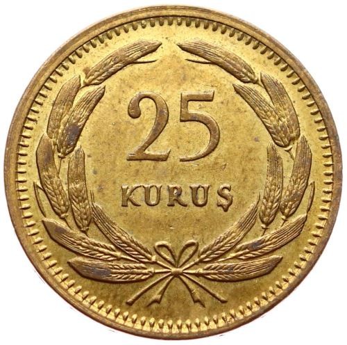 25 kurus 1949 Obverse