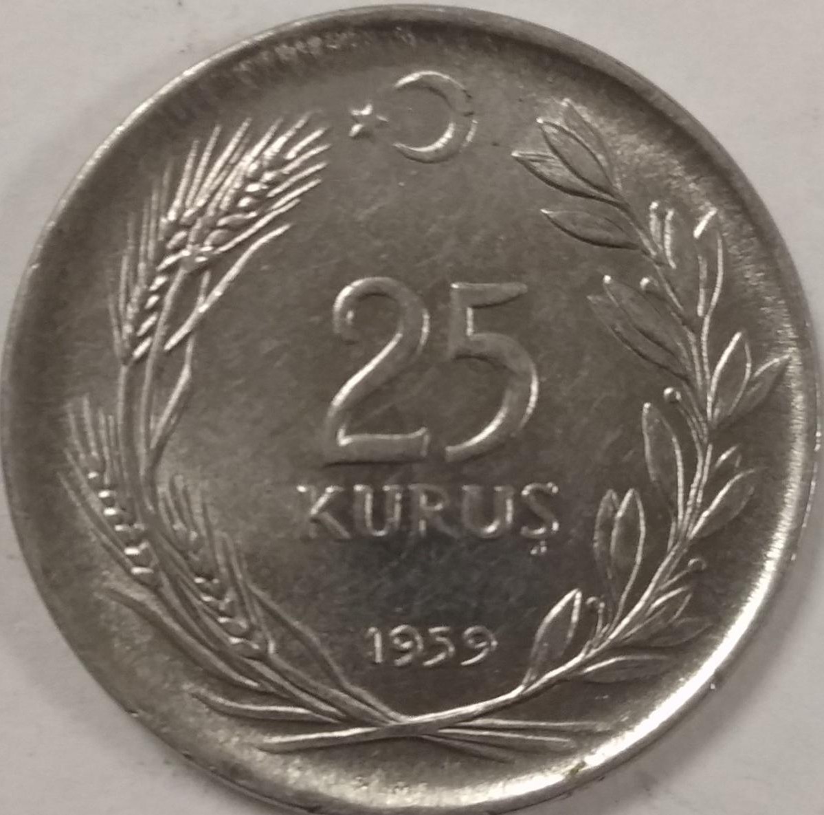 25 kurus 1959 Reverse