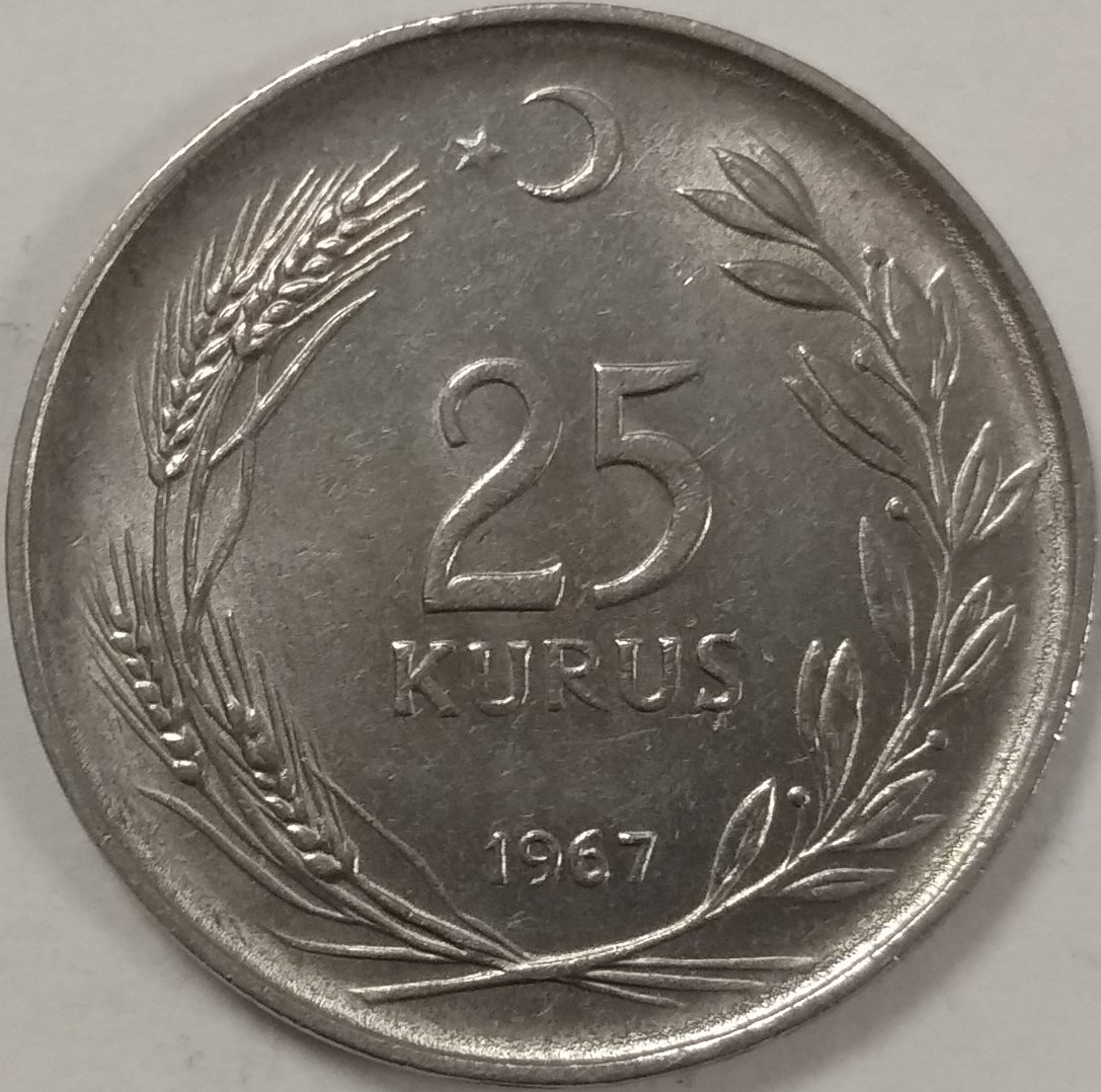 25 kurus 1967 Reverse