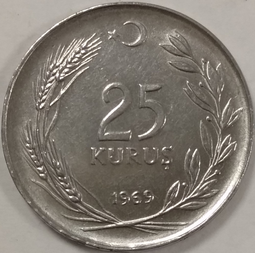 25 kurus 1969 Reverse