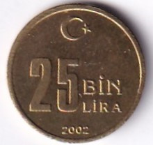 25 thousands of Lira 2002 Obverse