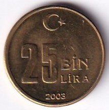 25 thousands of Lira 2003 Obverse