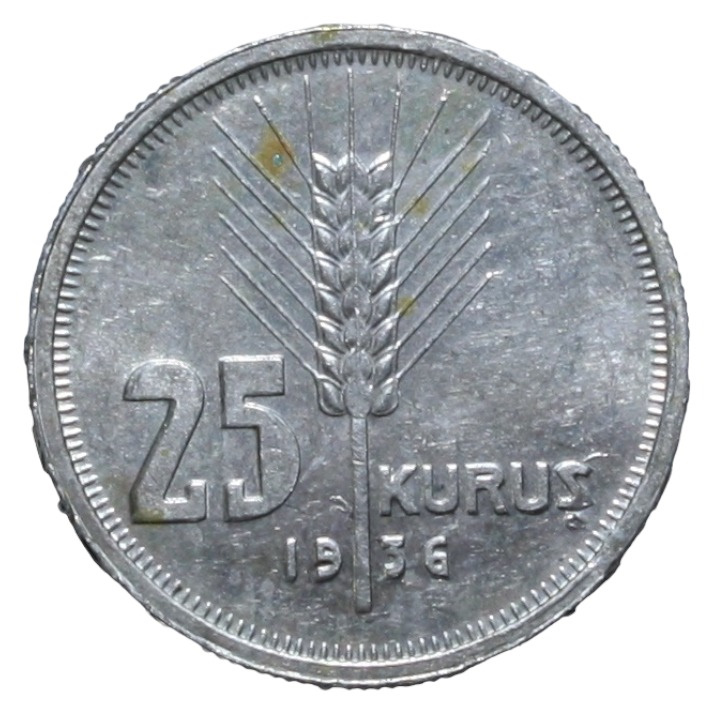 25 kurus 1936 Obverse