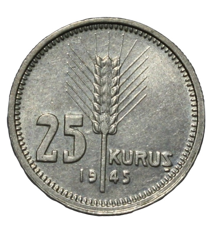 25 kurus 1945 Obverse