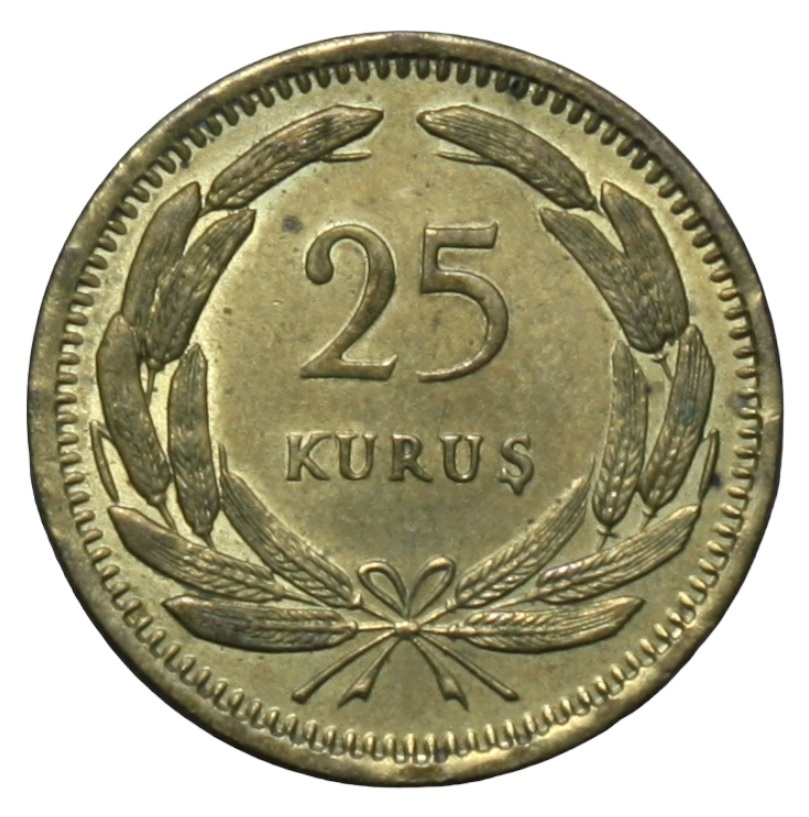 25 kurus 1955 Obverse