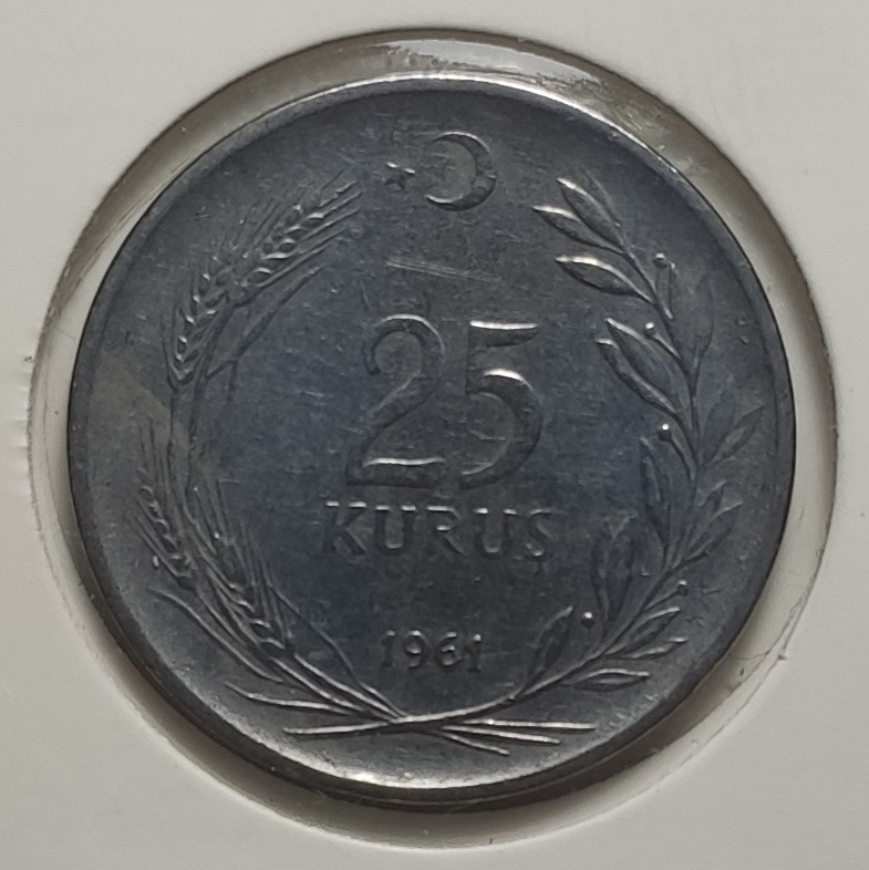 25 kurus 1961 Reverse
