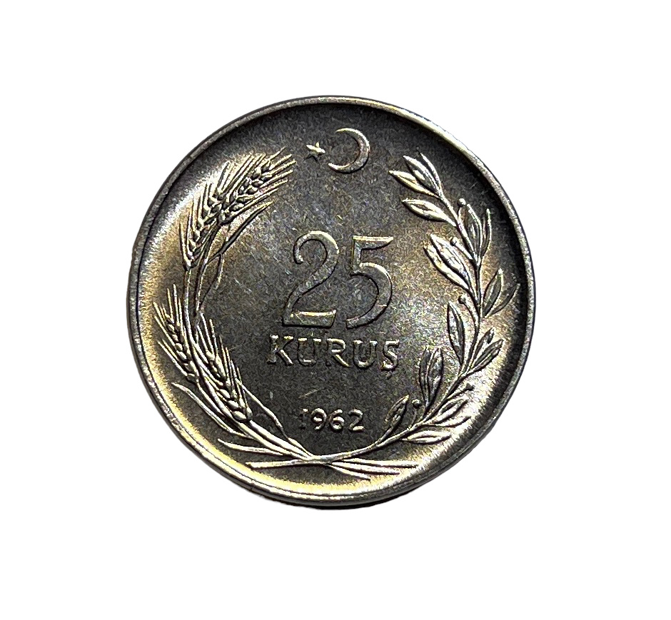 25 kurus 1962 Obverse