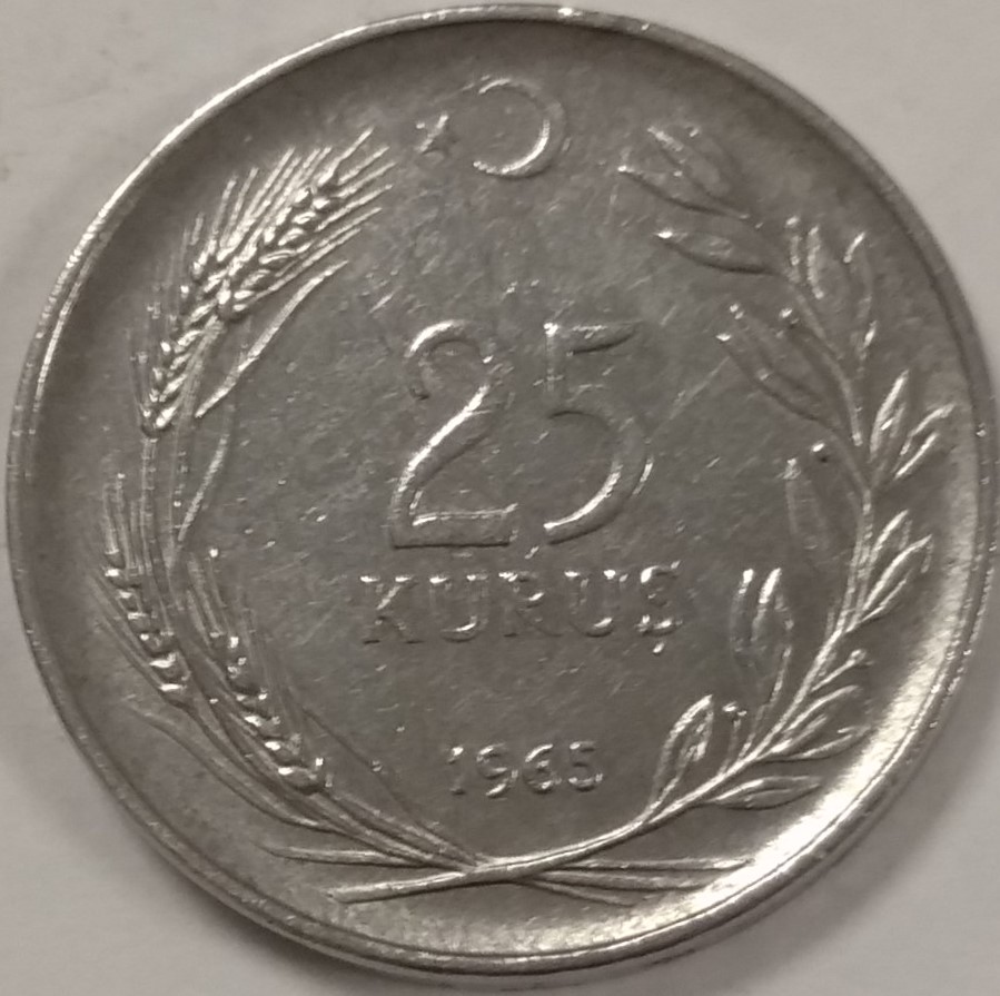 25 kurus 1965 Reverse
