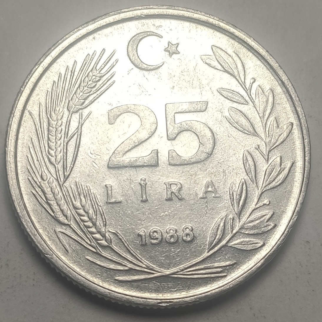 25 Lira 1988 Reverse
