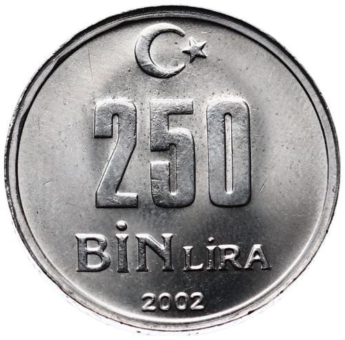 250.000 Lira 2002 Obverse