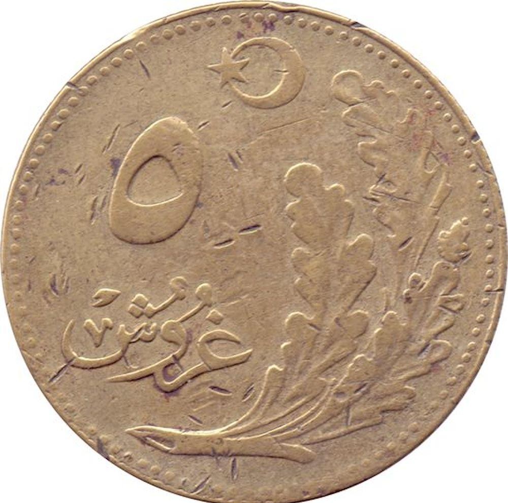 5 kurus 1928 Obverse