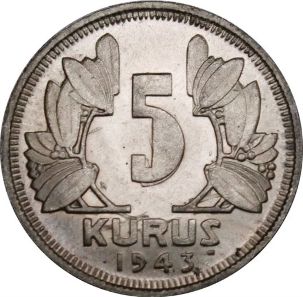 5 kurus 1943 Reverse