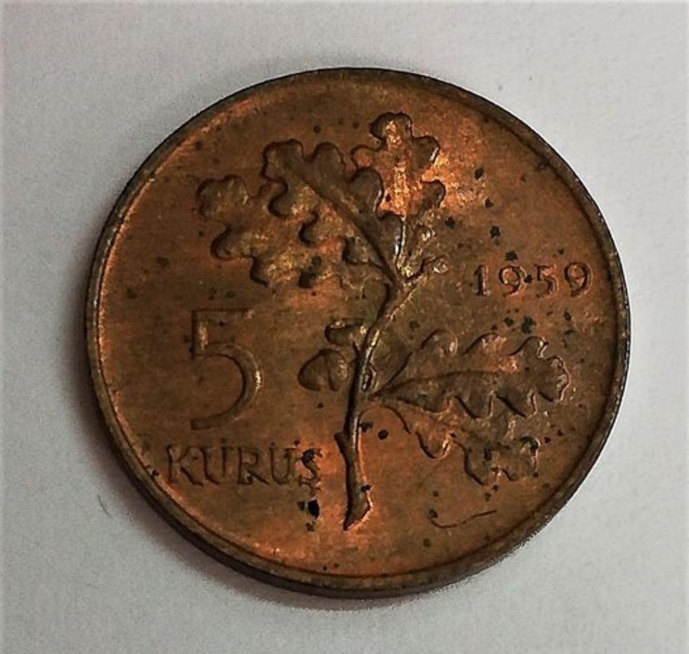5 kurus 1959 Reverse