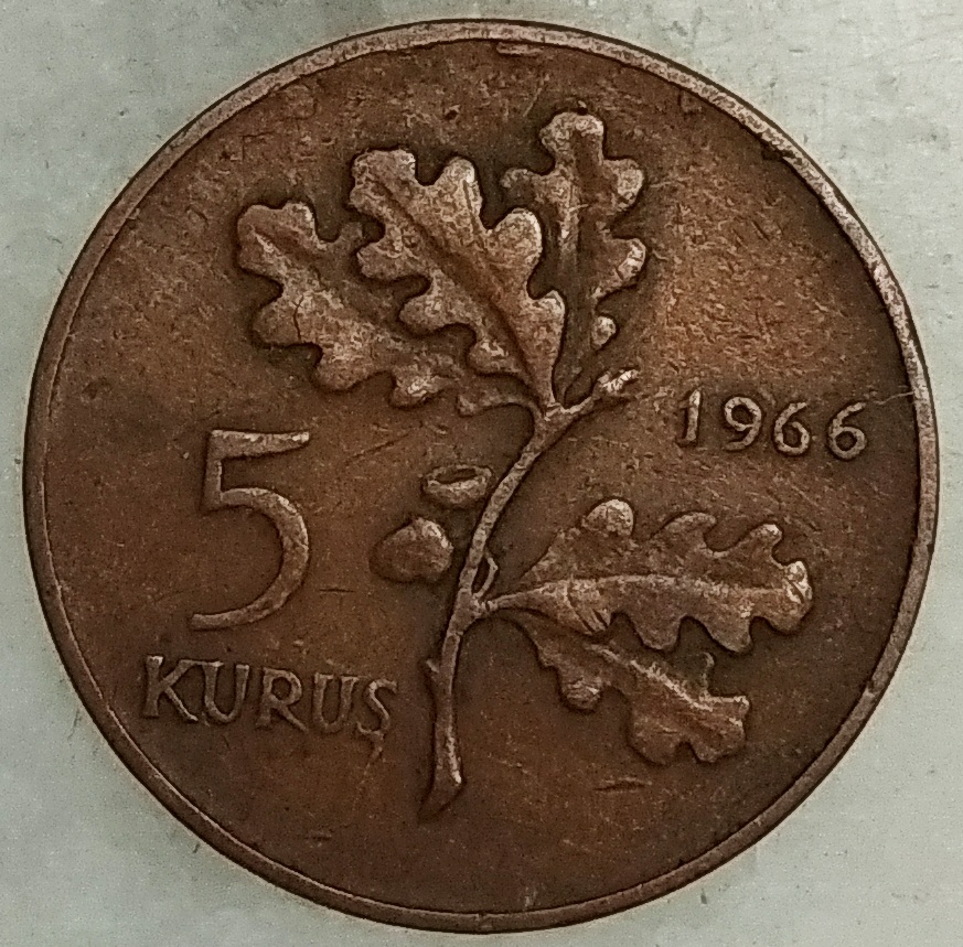 5 kurus 1966 Obverse
