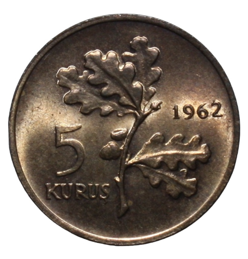 5 kurus 1962 Obverse