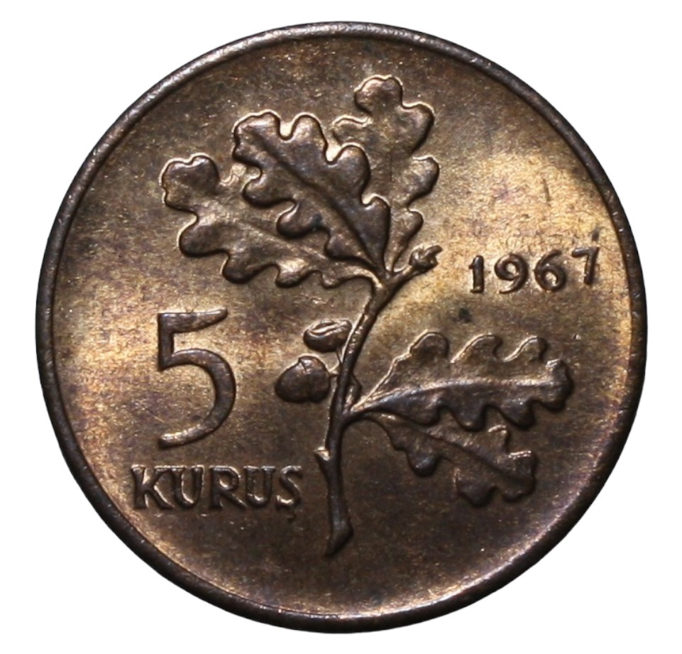 5 kurus 1967 Obverse