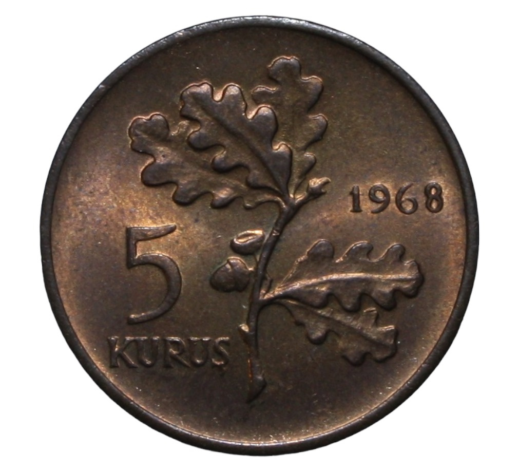 5 kurus 1968 Obverse