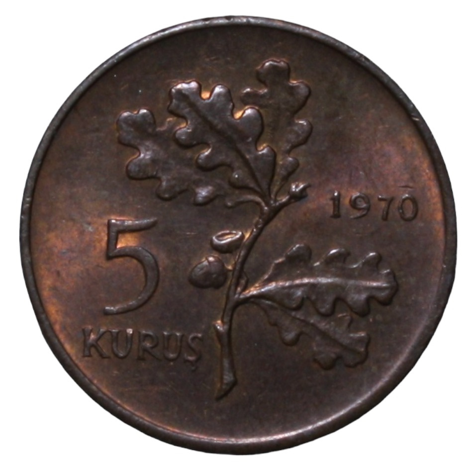 5 kurus 1970 Obverse