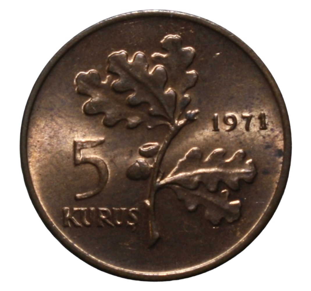 5 kurus 1971 Obverse