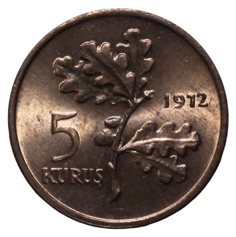 5 kurus 1972 Obverse